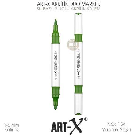 Art-X Akrilik Duo Marker 154 Yaprak Yeşili 2 Uçlu Akrilik Kalem