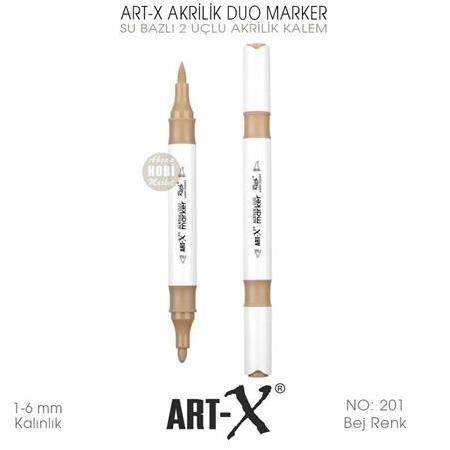 Art-X Akrilik Duo Marker 201 Bej Rengi 2 Uçlu Akrilik Kalem