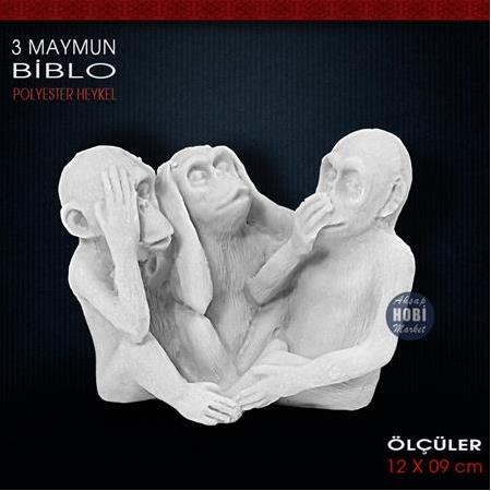 Görmedim Duymadım Bilmiyorum Maymunlar (12x9 cm)