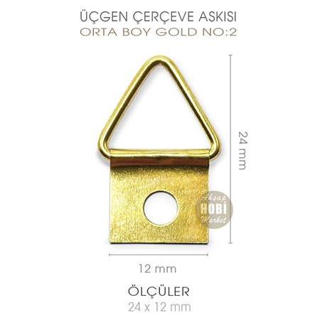 Üçgen Telli Çerçeve Askısı No 2 Orta Boy 10 Adet (24x12 mm)