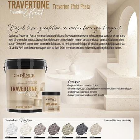 Cadence Traverten Efekt Rölyef Pasta TRV 02 Kemik 250 ml