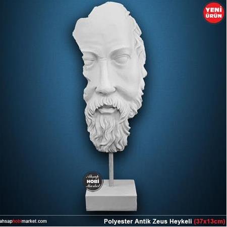 Polyester Antik Zeus Heykeli (37x13cm)