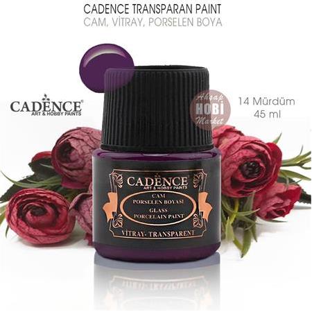 Cadence Transparan Cam Vitray Porselen Boyası Mürdüm 14 (45 ml)
