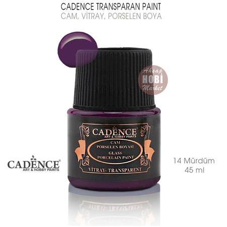 Cadence Transparan Cam Vitray Porselen Boyası Mürdüm 14 (45 ml)
