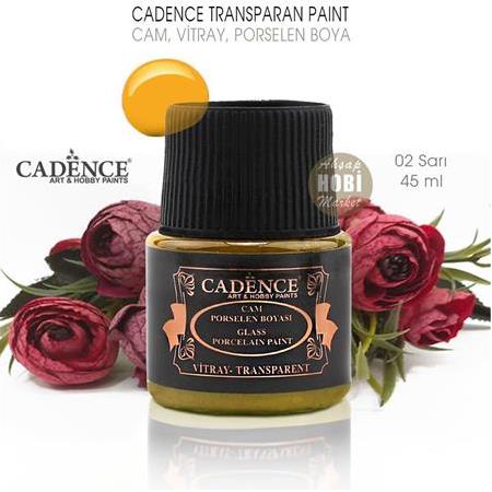 Cadence Transparan Cam Vitray Porselen Boyası Sarı 02 (45 ml)