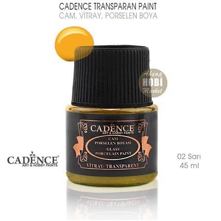 Cadence Transparan Cam Vitray Porselen Boyası Sarı 02 (45 ml)
