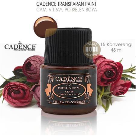 Cadence Transparan Cam Vitray Porselen Boyası Kahve Rengi 15 (45 ml)