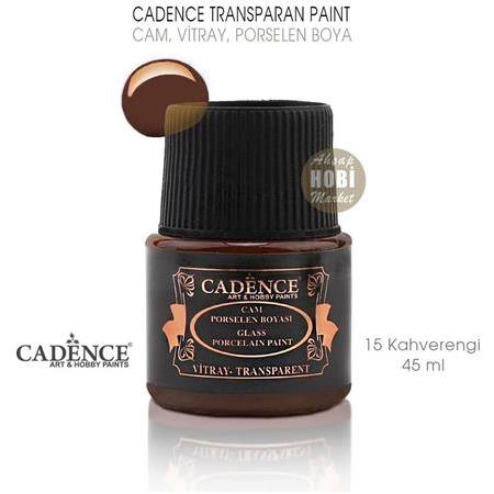 Cadence Transparan Cam Vitray Porselen Boyası Kahve Rengi 15 (45 ml)