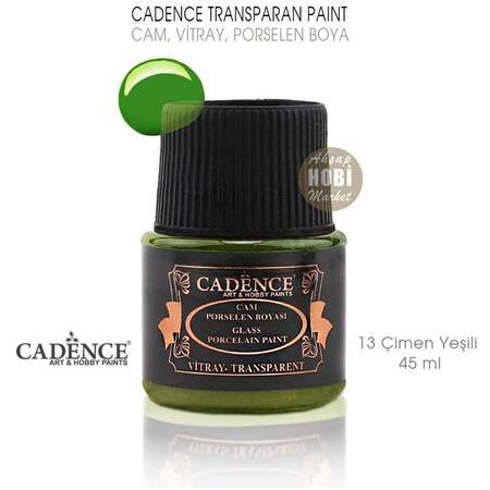 Cadence Transparan Cam Vitray Porselen Boyası Çimen Yeşili 13 (45 ml)