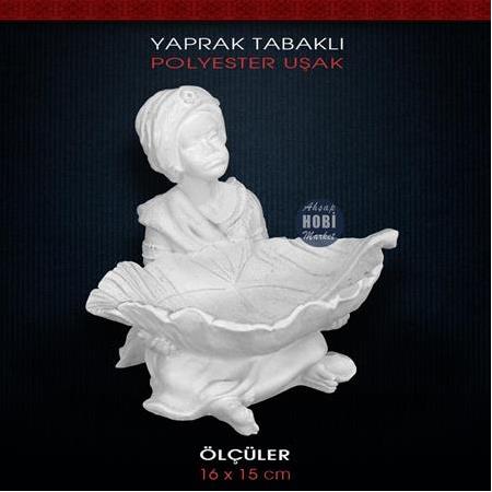 Yaprak Tabaklı Uşak Sunumluk Gondol (16x15cm) Ham Polyester