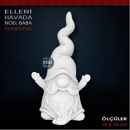 Elleri Havada Noel Baba Biblo (18x10 cm) Ham Polyester