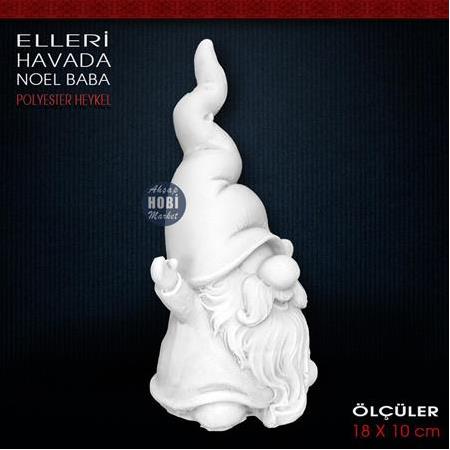 Elleri Havada Noel Baba Biblo (18x10 cm) Ham Polyester