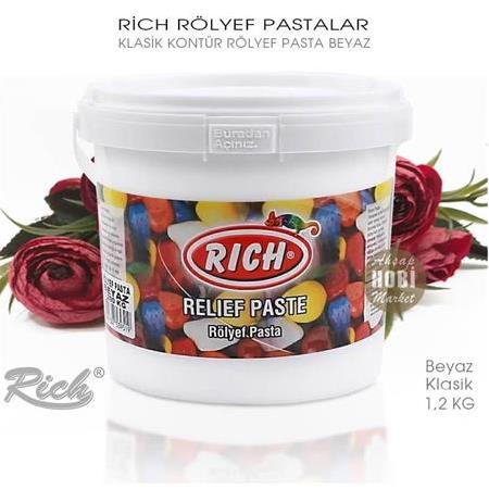 Rich Klasik Beyaz Rölyef Pasta - 1200gr