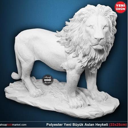 Polyester Aslan Heykeli Yeni Model (33x25cm)