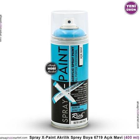 Spray X-Paint Akrilik Sprey Boya 6719 Açık Mavi 400ml