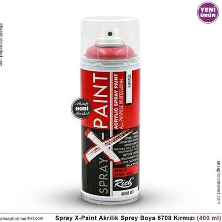 Spray X-Paint Akrilik Sprey Boya 6708 Kırmızı 400ml