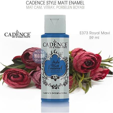 Cadence Style Matt Enamel Royal Mavi Mat Cam Porselen Boyası No:373 (59 ml)
