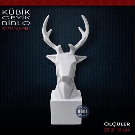Kaideli Kübik Geyik Biblo (23x10 cm) Ham Polyester