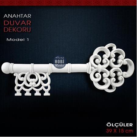 Anahtar Duvar Dekoru Model 1 (39x15 cm) Ham Polyester