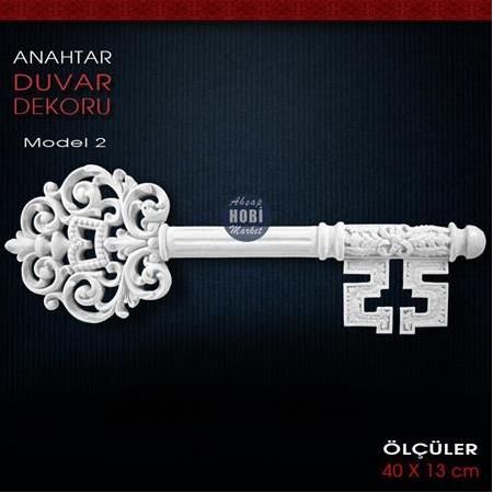 Anahtar Duvar Dekoru Model 2 (40x13 cm) Ham Polyester