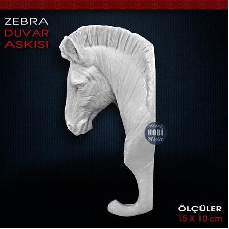 Dekoratif Duvar Askısı Zebra Figürlü (15x10 cm) Ham Polyester