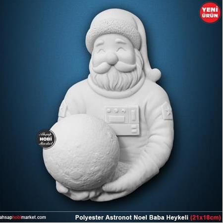 Polyester Astronot Noel Baba Heykeli (21x18cm)