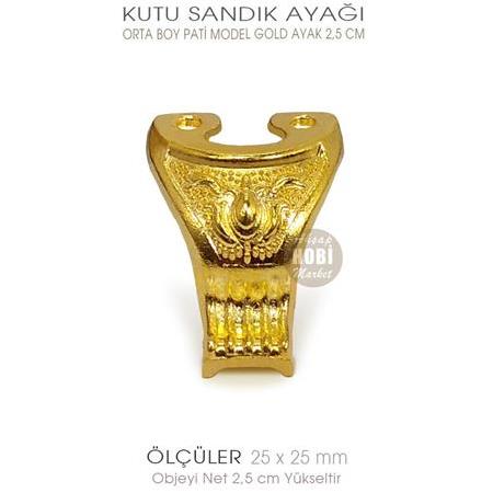 Metal Kutu Ayağı Pati Model (25x25 mm) Parlak Gold