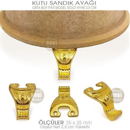 Metal Kutu Ayağı Pati Model (25x25 mm) Parlak Gold