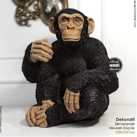 Dekoratif Şempanze Maymun Heykeli Küçük (28x23cm)