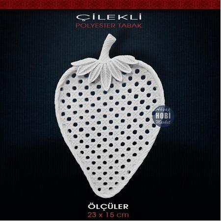 Dekoratif Çilek Tabak (23x15cm) Ham Polyester