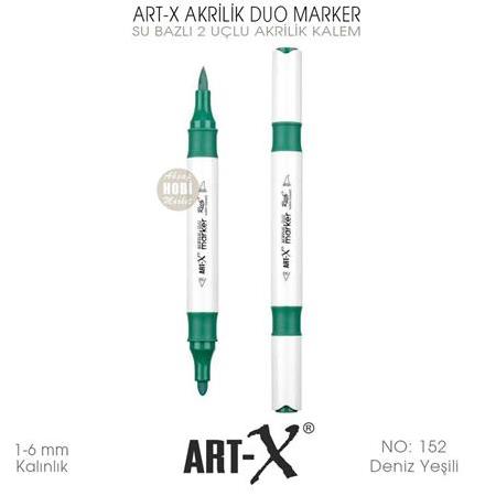 Art-X Akrilik Duo Marker 152 Deniz Yeşili 2 Uçlu Akrilik Kalem