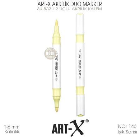 Art-X Akrilik Duo Marker 146 Işık Sarısı 2 Uçlu Akrilik Kalem