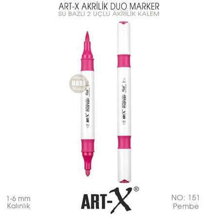 Art-X Akrilik Duo Marker 151 Pembe 2 Uçlu Akrilik Kalem