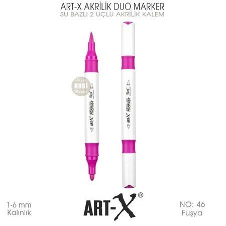 Art-X Akrilik Duo Marker 46 Fuşya Pembe 2 Uçlu Akrilik Kalem