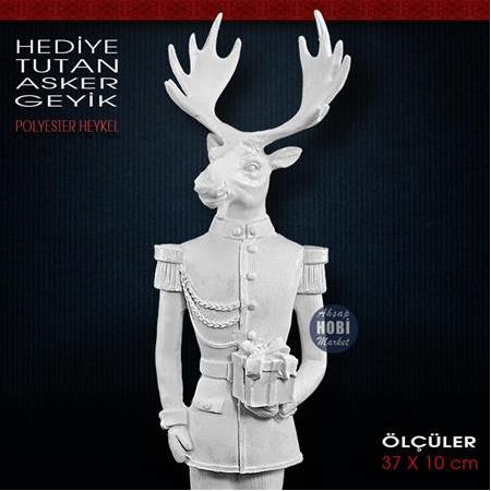 Geyik Asker Biblo Hediye Paketi Tutan (37x10 cm) Ham Polyester