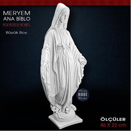 Meryem Ana Biblo Büyük Boy (46x22 cm) Ham Polyester