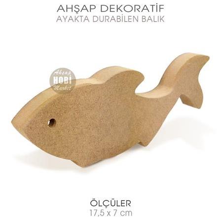 Ahşap Balık Figürü Ayakta Durabilen (17,5x7 cm)