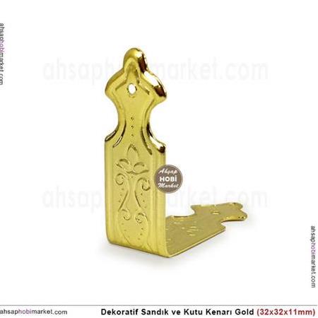 Sandık Kutu Kenarı Dekoratif (32x32x11mm) Gold Rengi