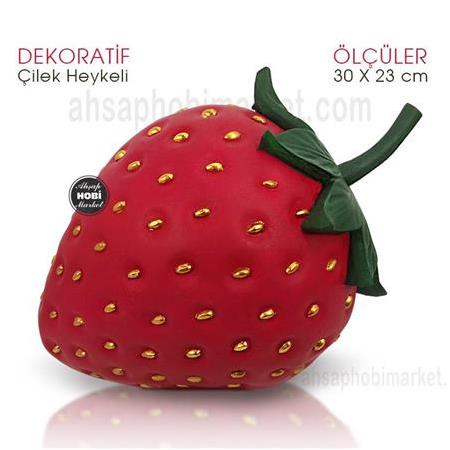 Dekoratif Çilek Heykeli Polyester (30x23 cm) Orjinal Renk