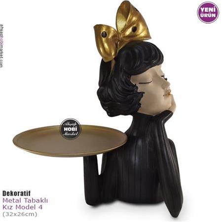 Dekoratif Metal Tabaklı Kız Model 4 (32x26cm)