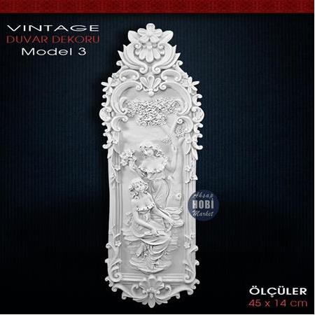 Polyester Vintage Duvar Pano Model 3 (45x14cm)