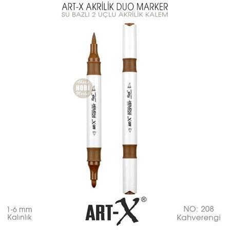 Art-X Akrilik Duo Marker 208 Kahverengi 2 Uçlu Akrilik Kalem