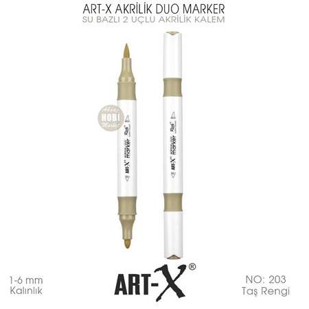 Art-X Akrilik Duo Marker 203 Taş Rengi 2 Uçlu Akrilik Kalem