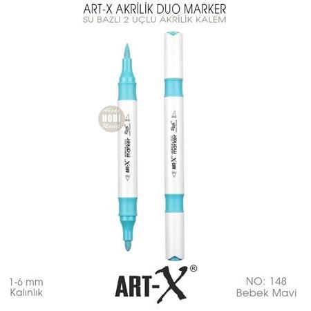Art-X Akrilik Duo Marker 148 Bebek Mavi 2 Uçlu Akrilik Kalem