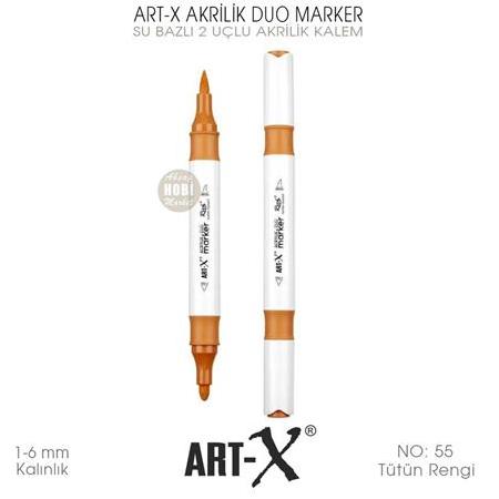 Art-X Akrilik Duo Marker 55 Tütün Rengi 2 Uçlu Akrilik Kalem
