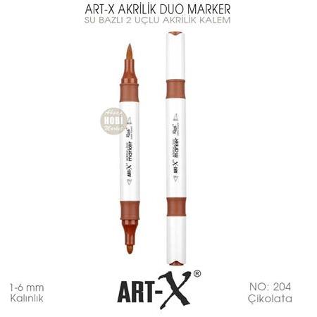 Art-X Akrilik Duo Marker 204 Çikolata Rengi 2 Uçlu Akrilik Kalem