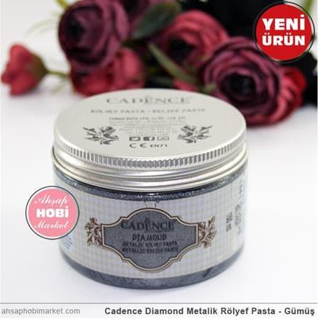 Cadence Diamond Metalik Rölyef Pasta - Gümüş