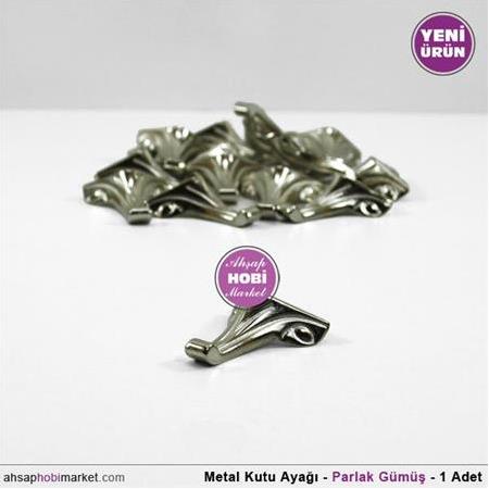 Metal Kutu Ayağı - Parlak Gümüş - (1,80x3,30cm)
