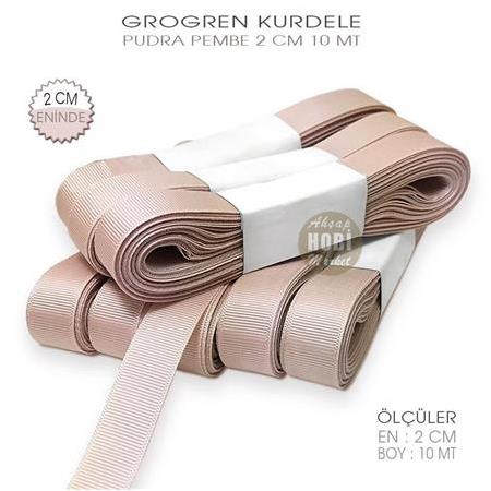 Pudra Pembe Grogren Kurdele En 2cm - 10 Metre