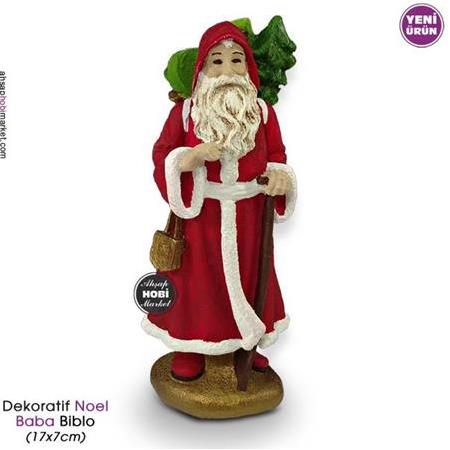 Dekoratif Noel Baba Biblo Yılbaşı Model (17x7cm)